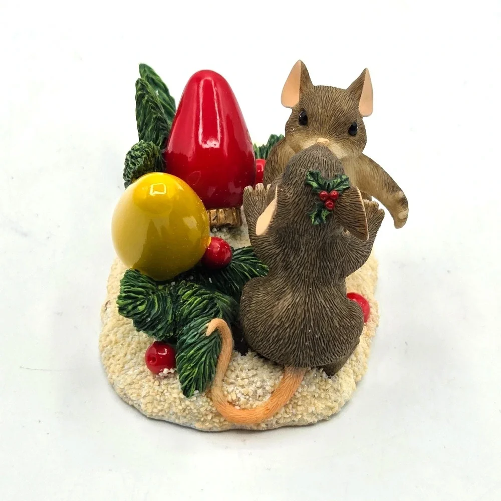 Vintage Charming Tails Mice Kiss-Mas Lights Fitz & Floyd 87/205 2000 Christmas